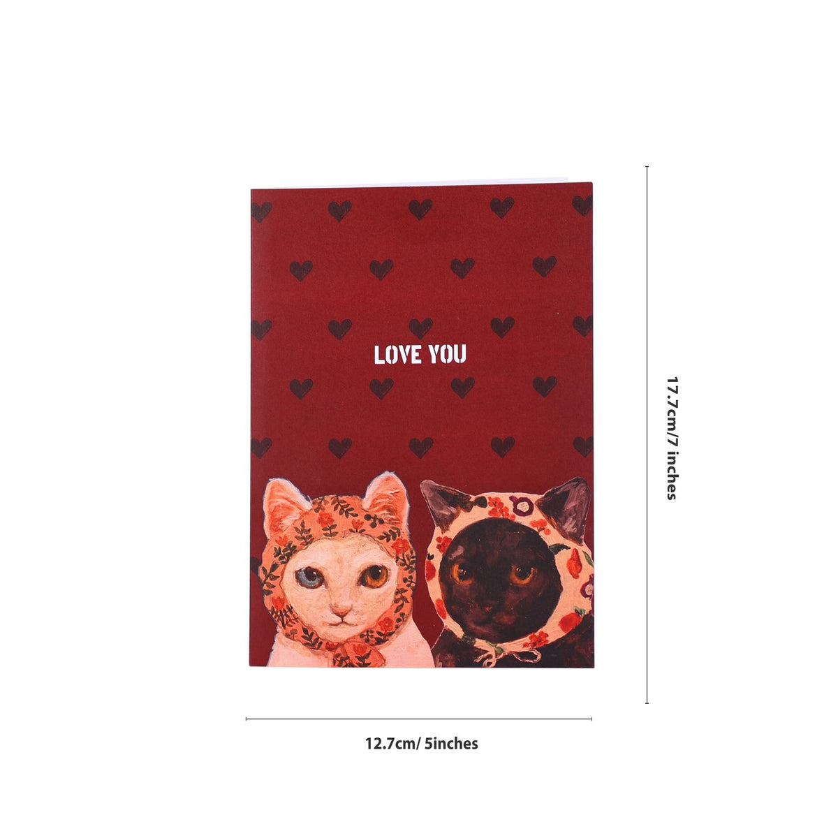 Valentine's Day Black White Cat 3D Pop Up Card