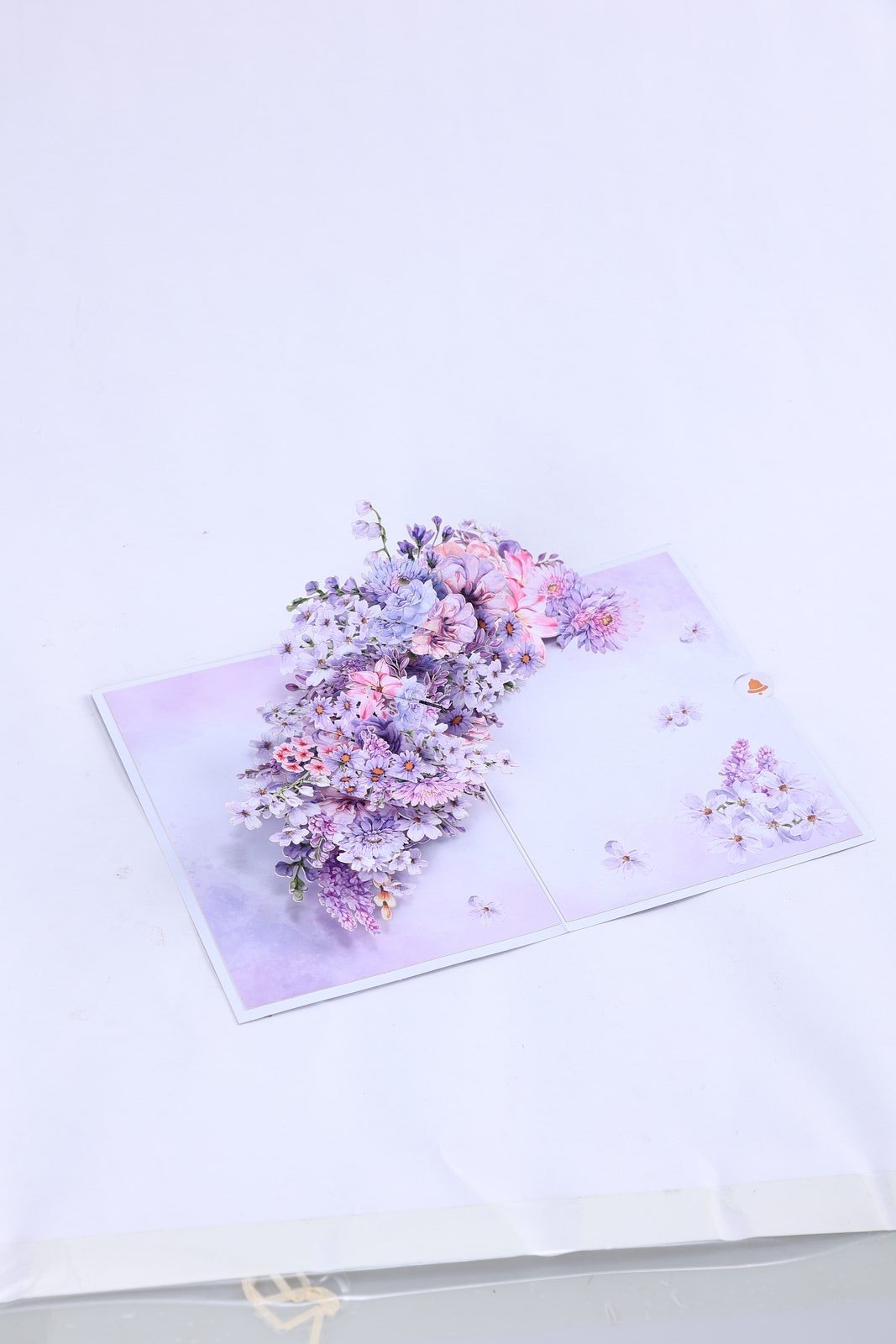 Purple Wedding Flower Bouquet Pop Up Card
