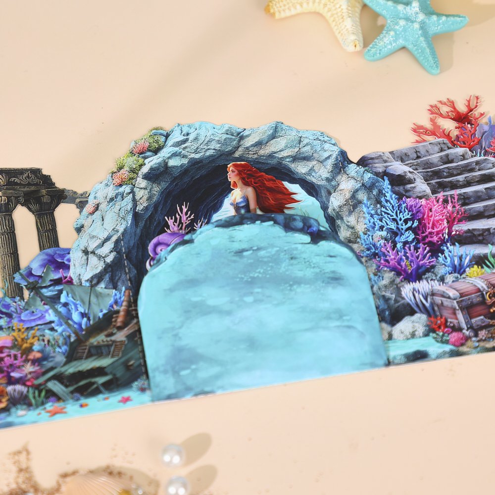 Mermaid Under The Sea World 3D Pop Up Card