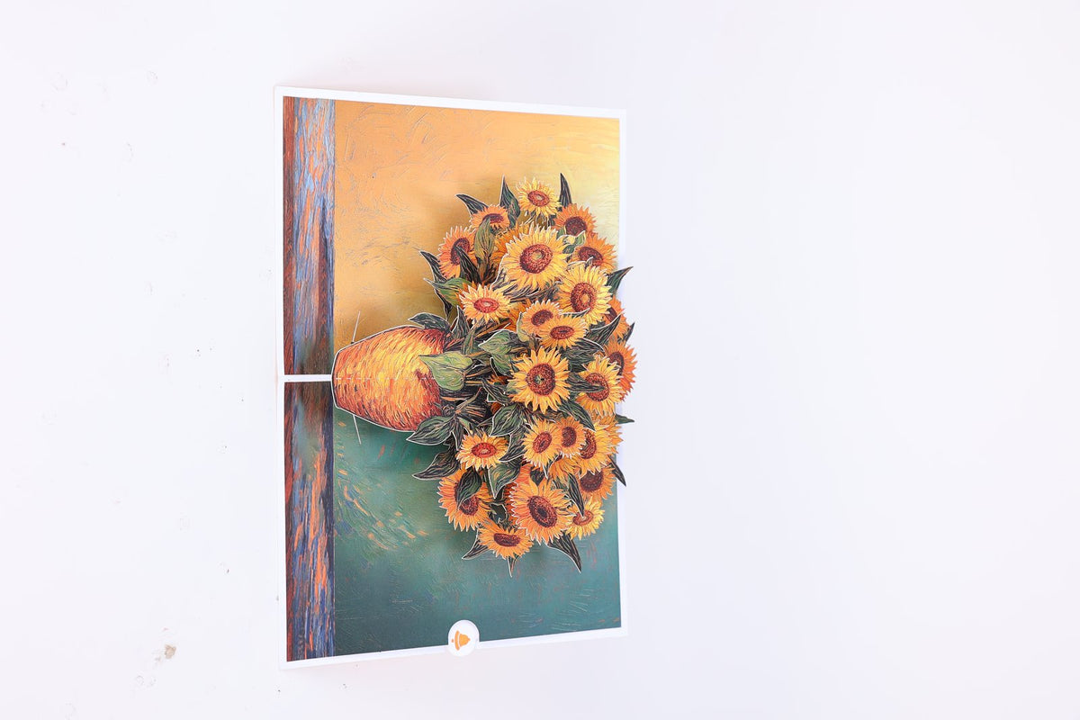 Sunflower Flower Vase 3D Pop Up Card