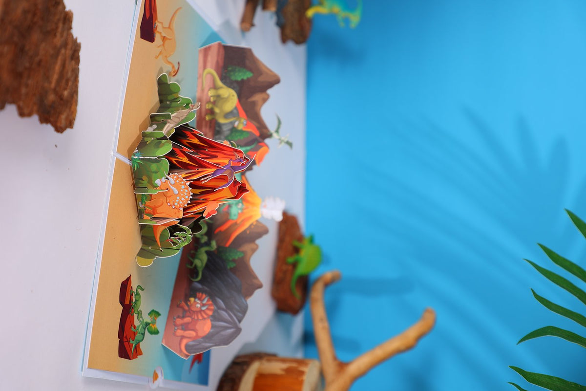 Dinosaur Volcano 3D Pop Up Card