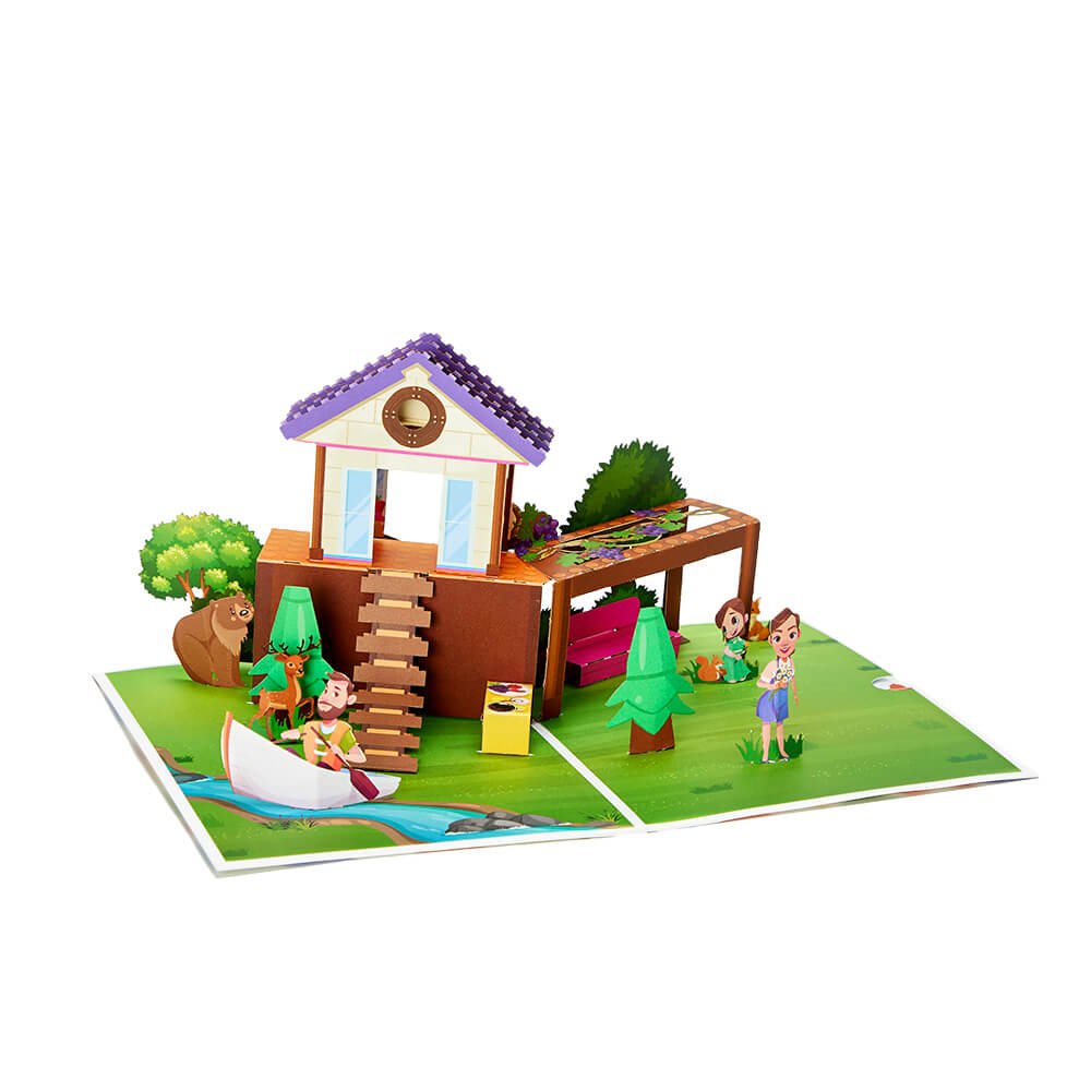 Forest Brick House 3D Pop Up Card