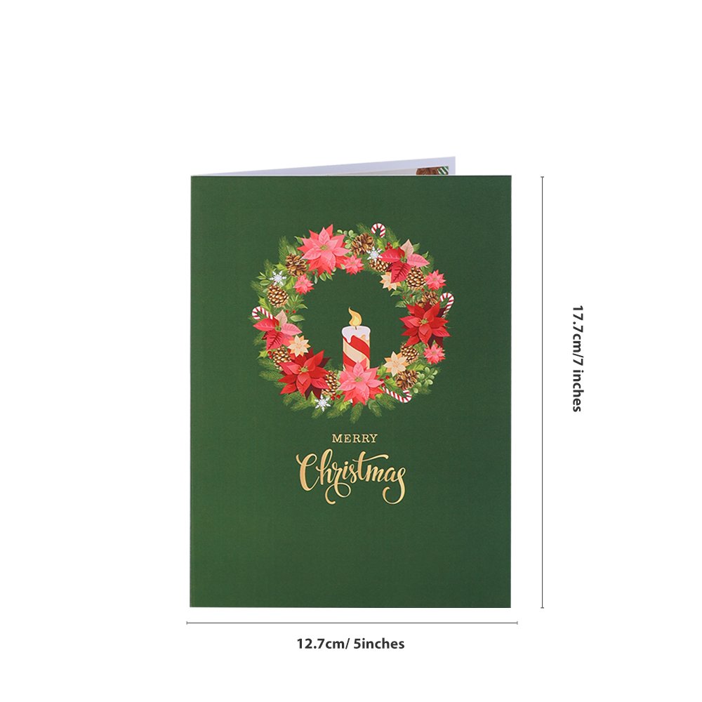 Double Wreath Christmas 3D Pop Up Card