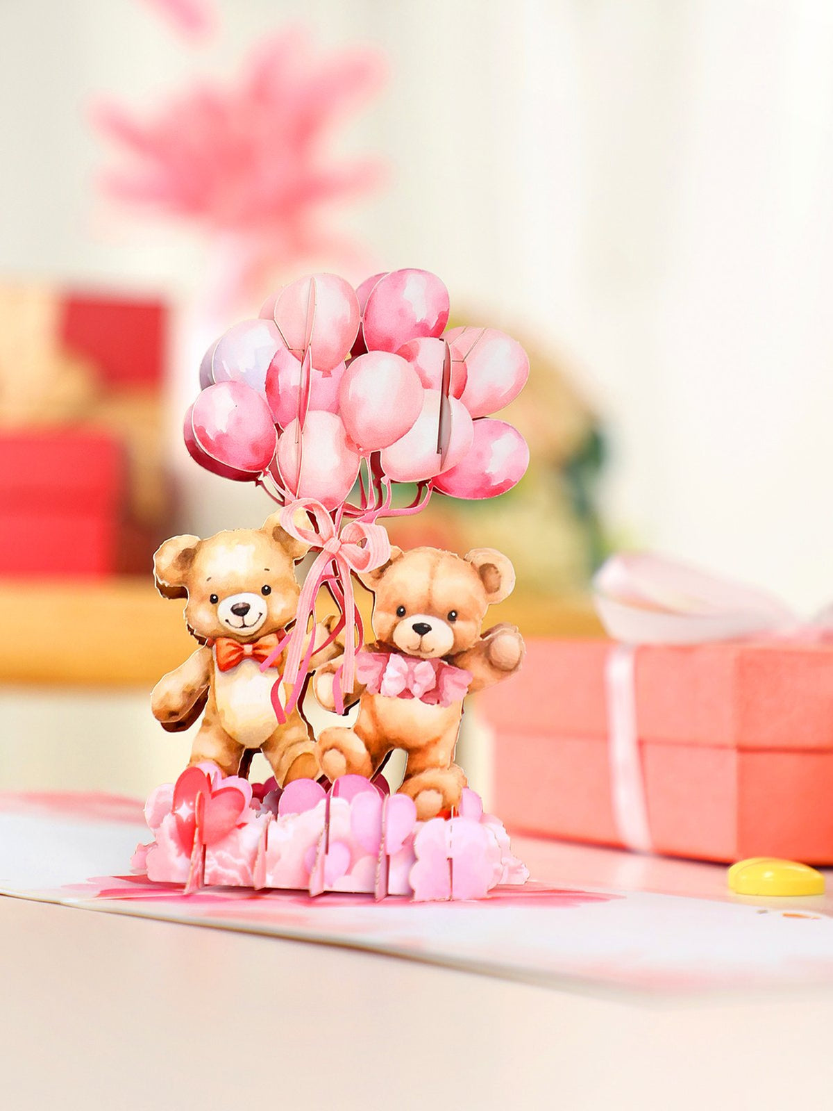 Couple Bear Balloon Greeting Card