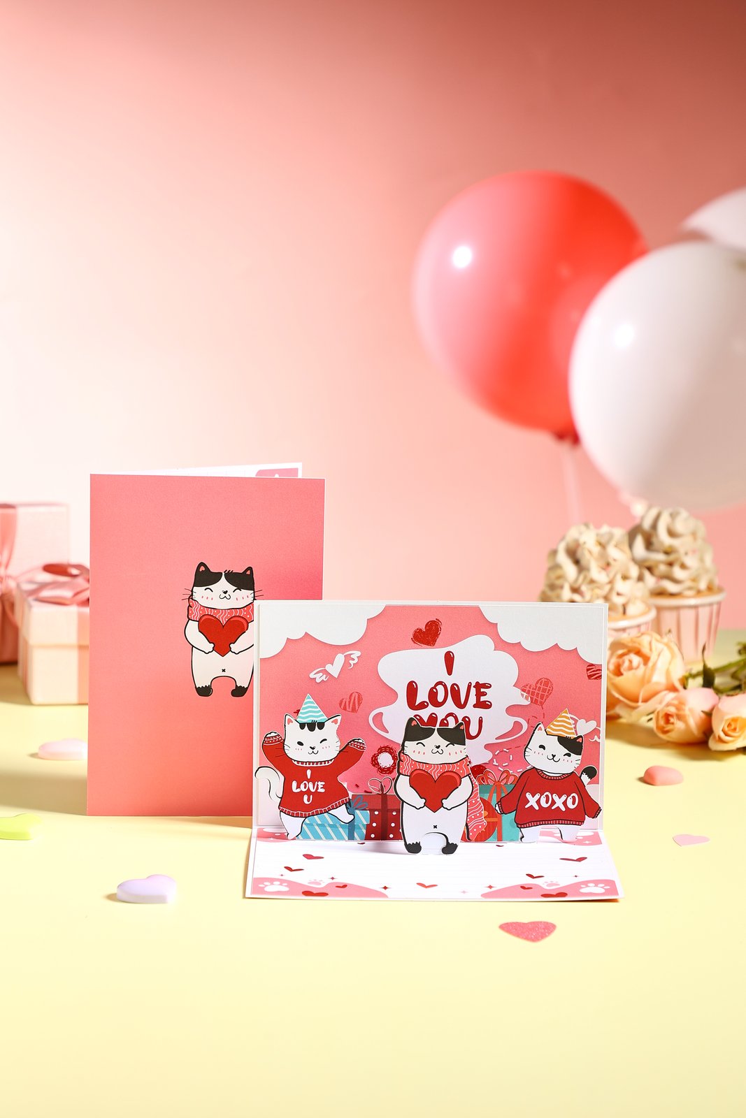 90° Cat Celebration Greeting Card