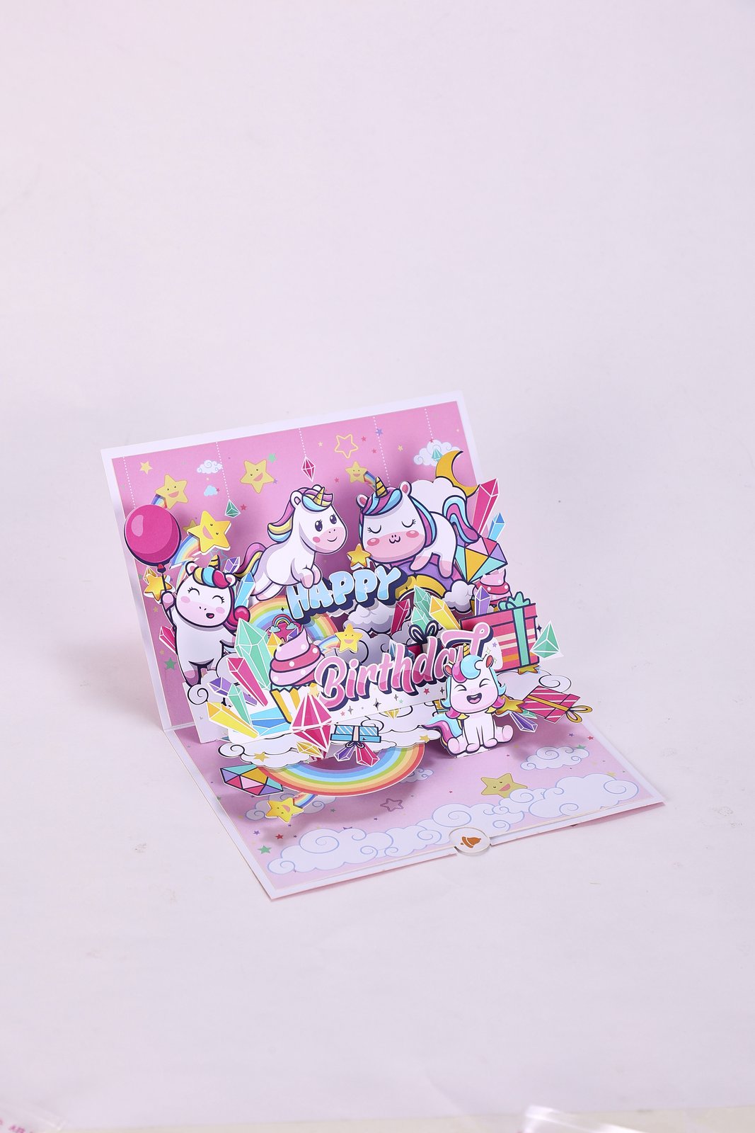 Pink Unicorn Birthday Greeting Card
