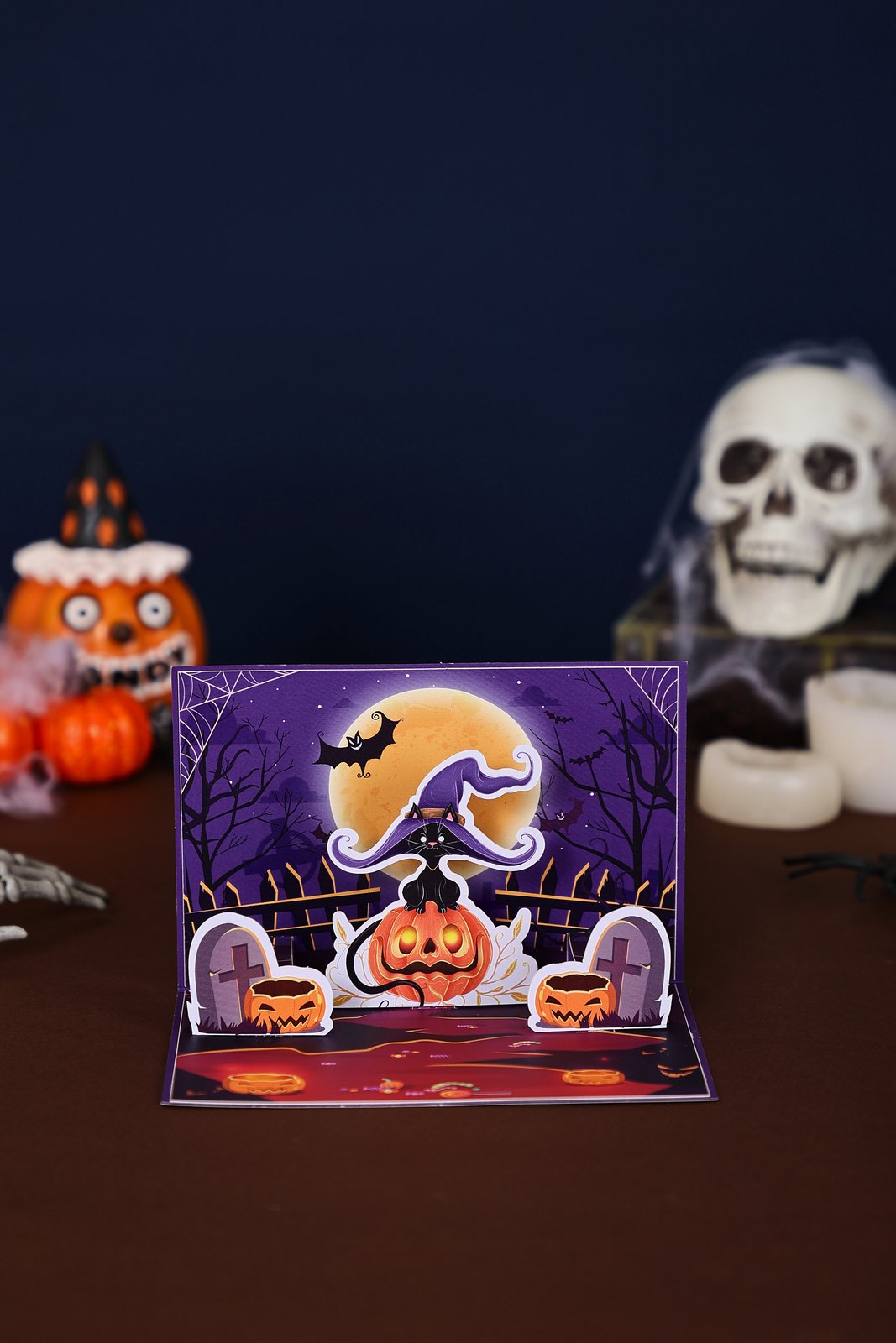 90° Cat Halloween Pop Up Card