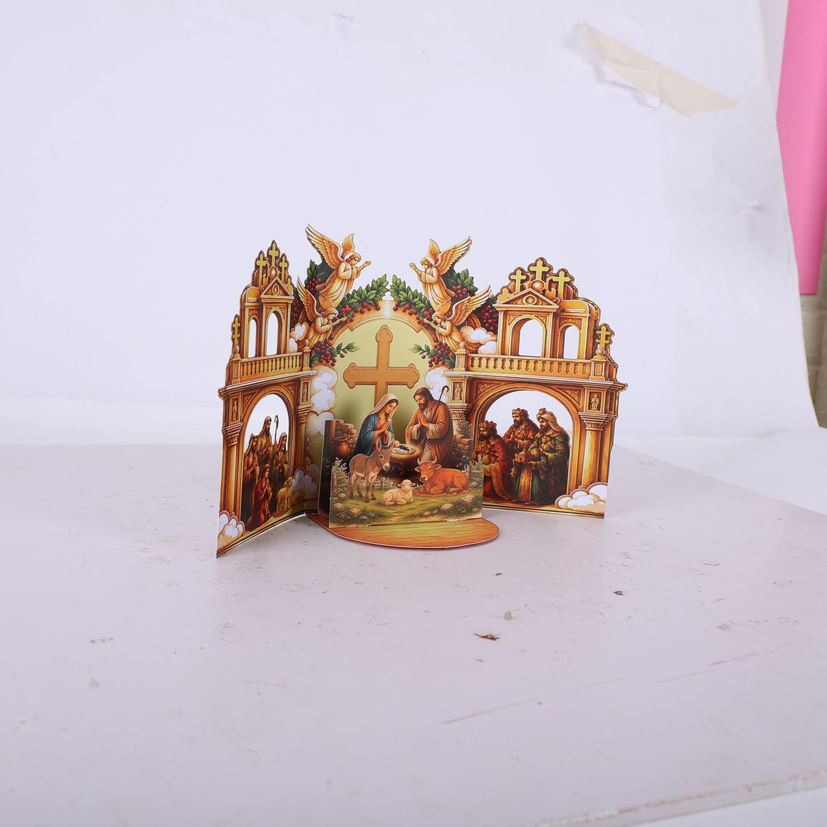 Nativity Double Door Pop Up Card