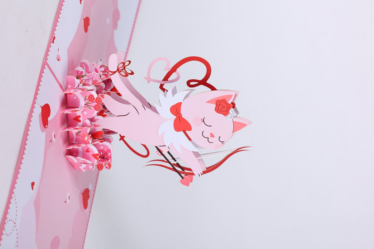 Cupid Kitten 3D Pop Up Card
