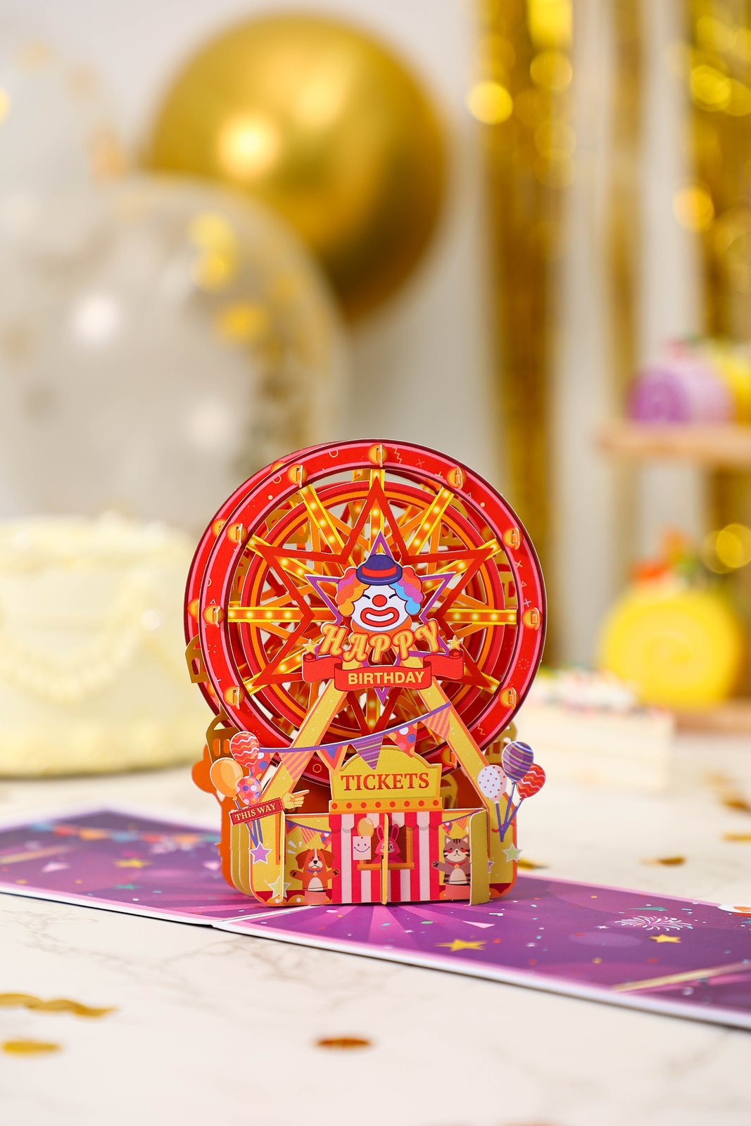 Circus Ferris Wheel 3D Pop Up Card