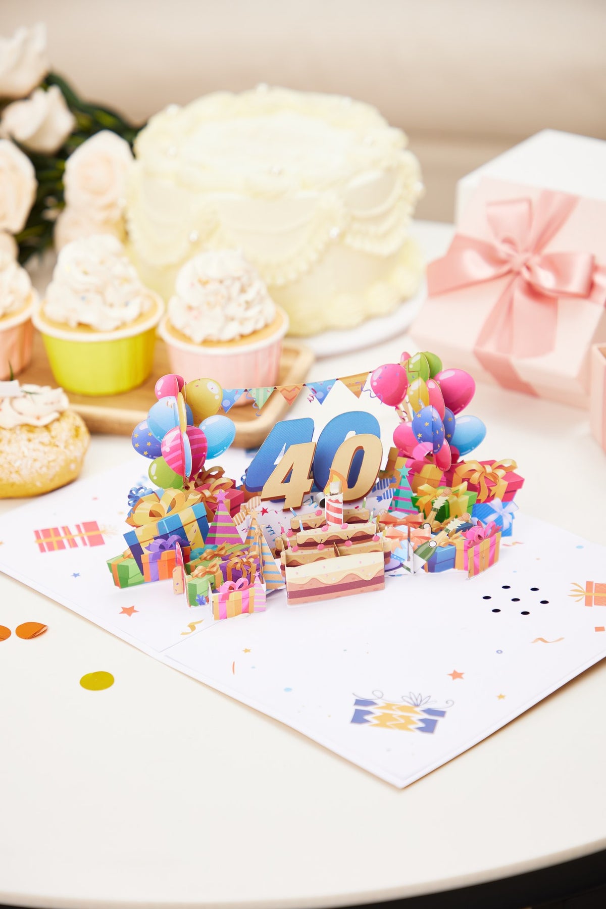40th Birthday Light Music 3D Pop Up Card