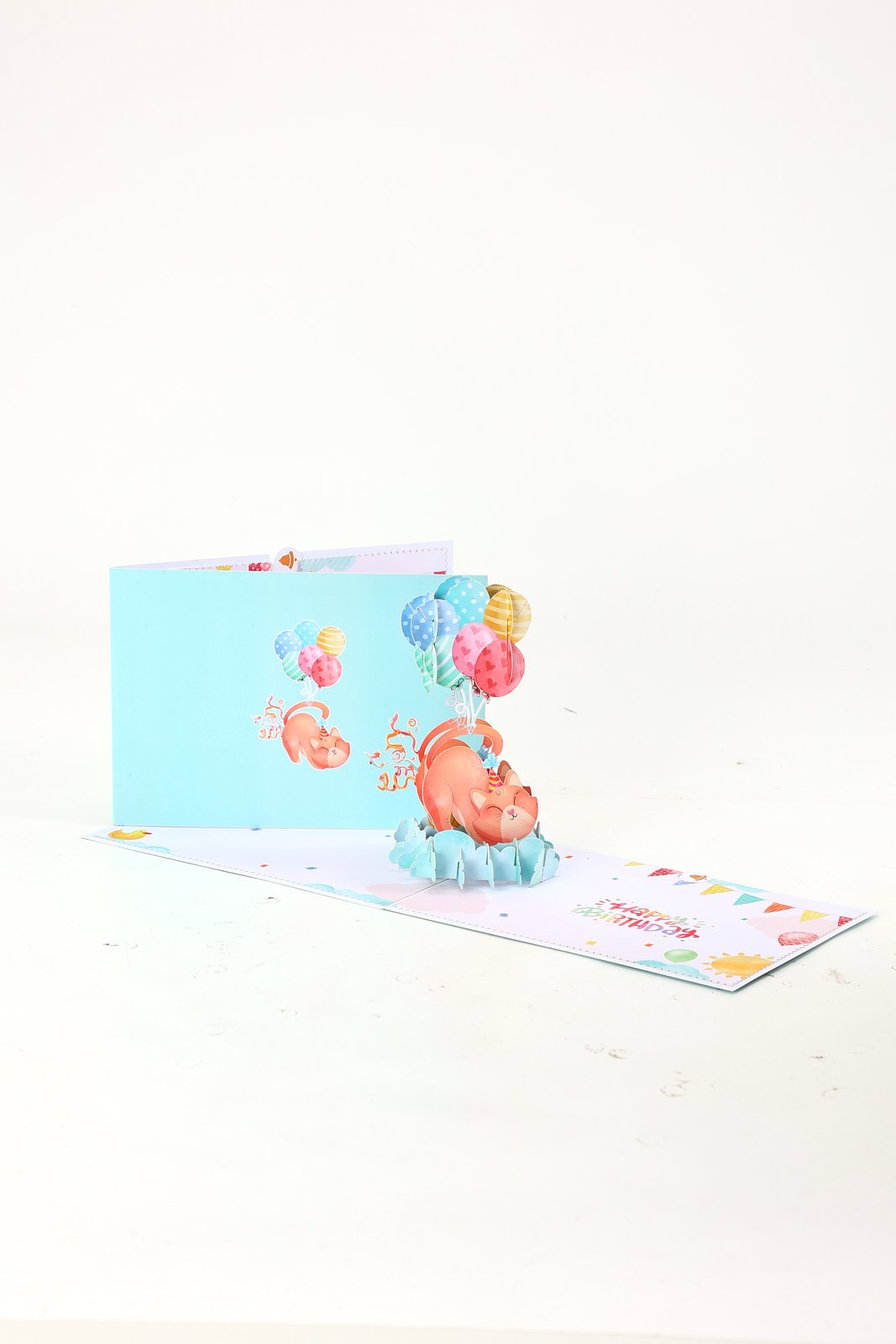 Cat Balloon Birthday 3D Pop Up Card