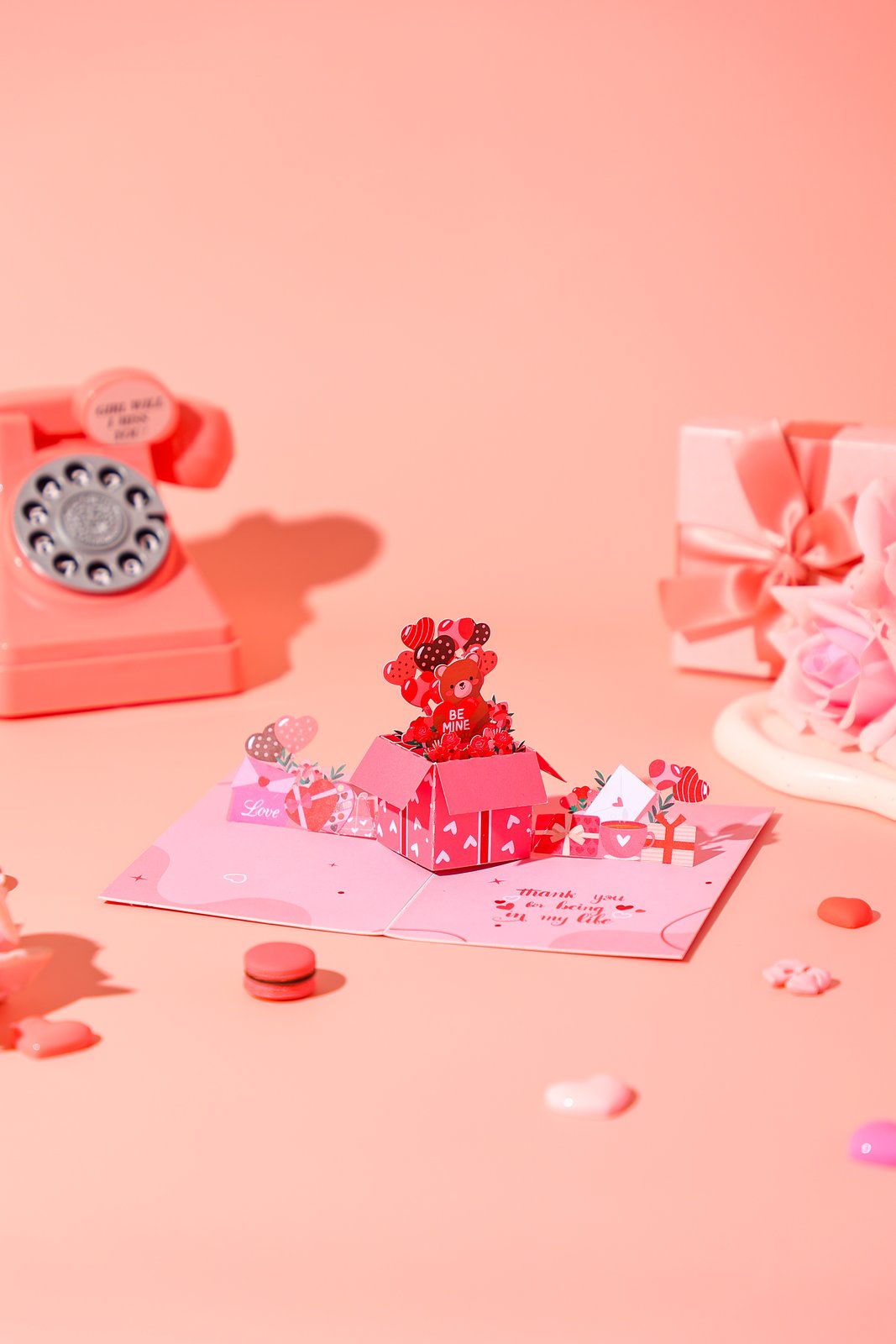 Valentine's Day Heart Bear Pop Up Card