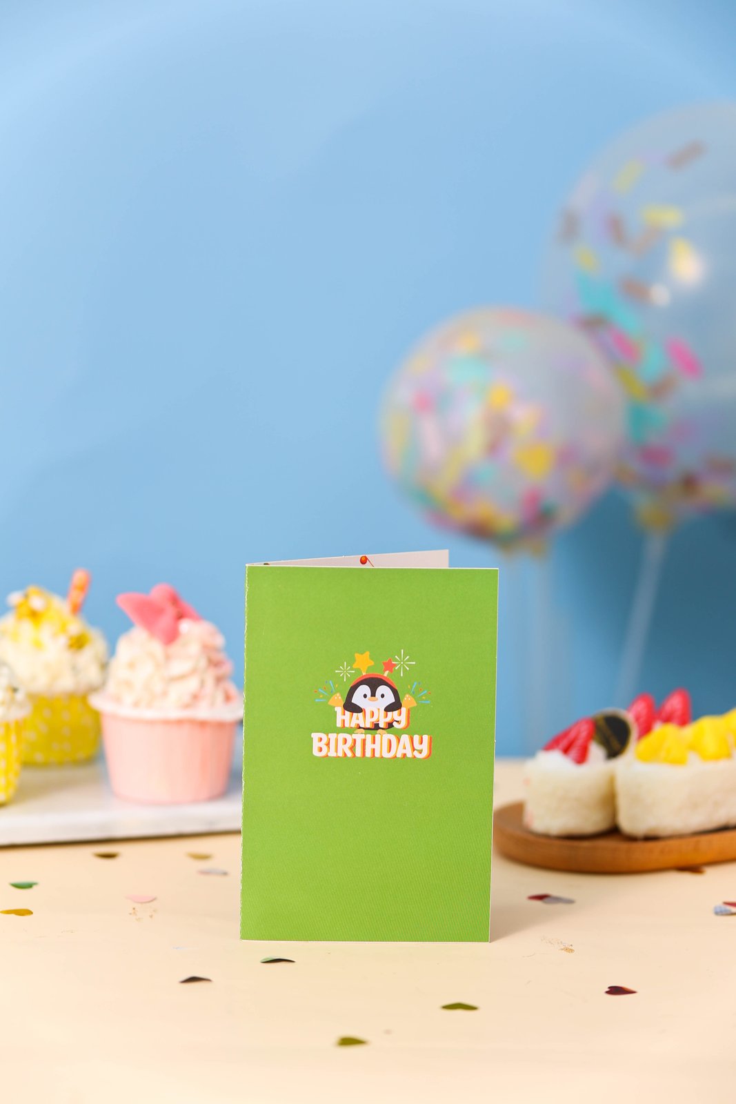 Penguin Celebration Happy Birthday Greeting Card