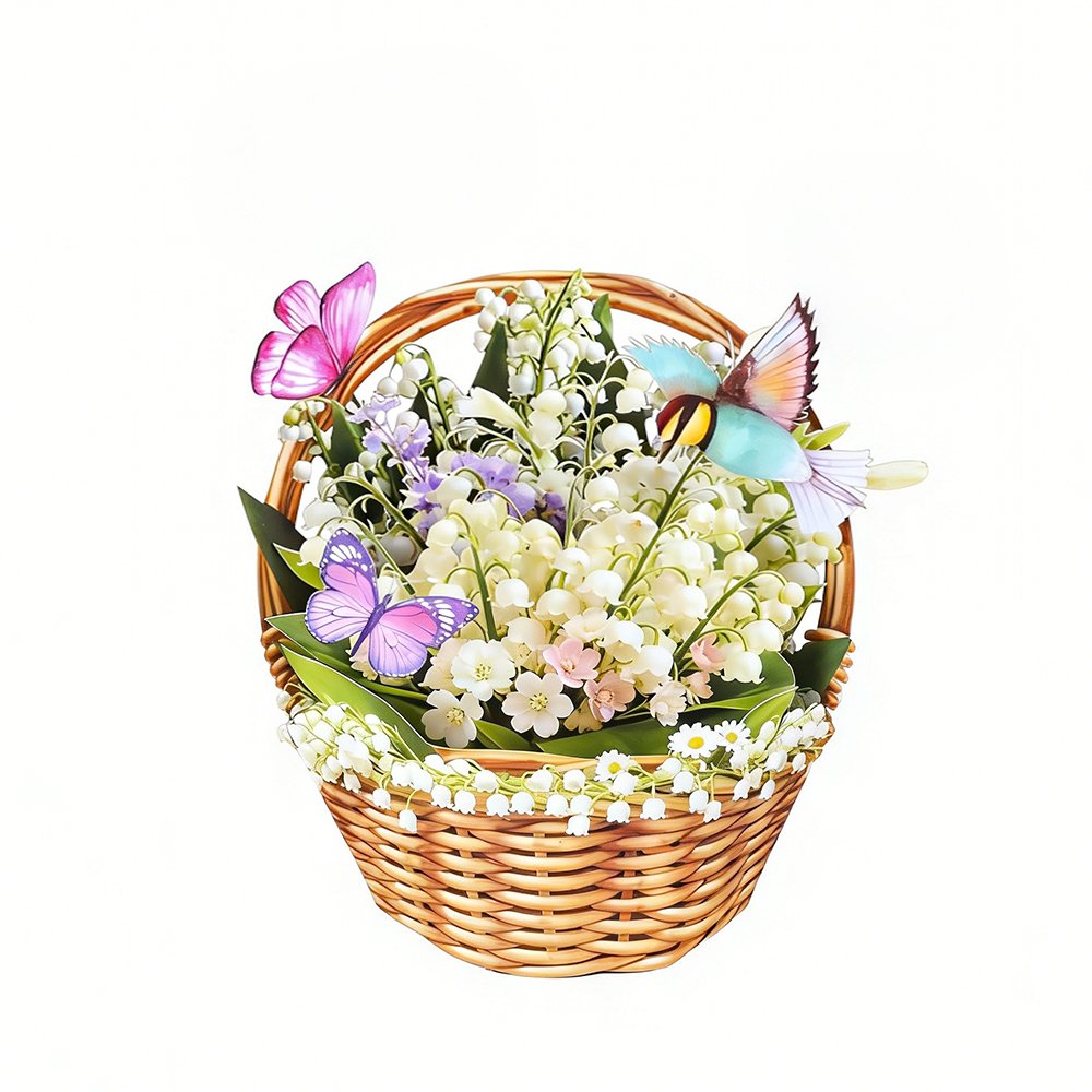 Lily Of The Valley Basket 3D Pop Up Card