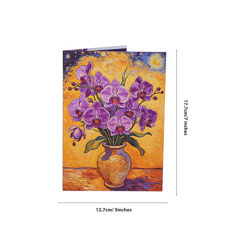 Orchid Flower Vase 3D Pop Up Card
