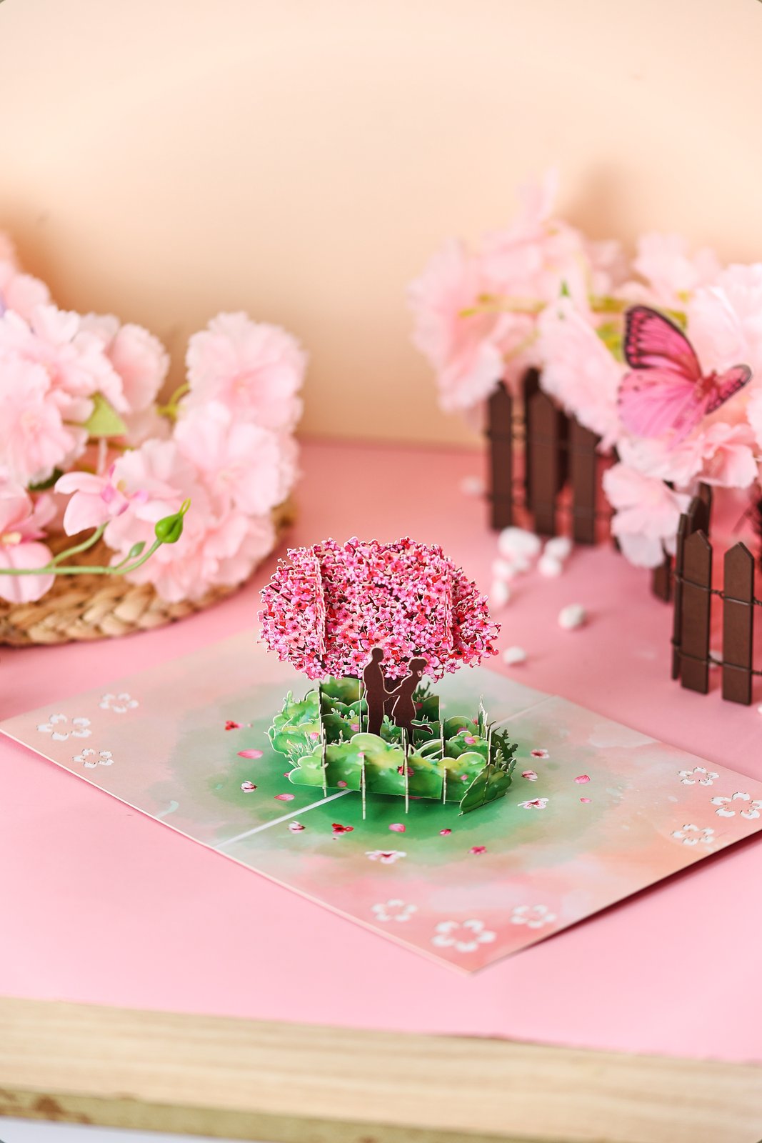 Valentine's Day Cherry Blossom Tree Pop Up Card