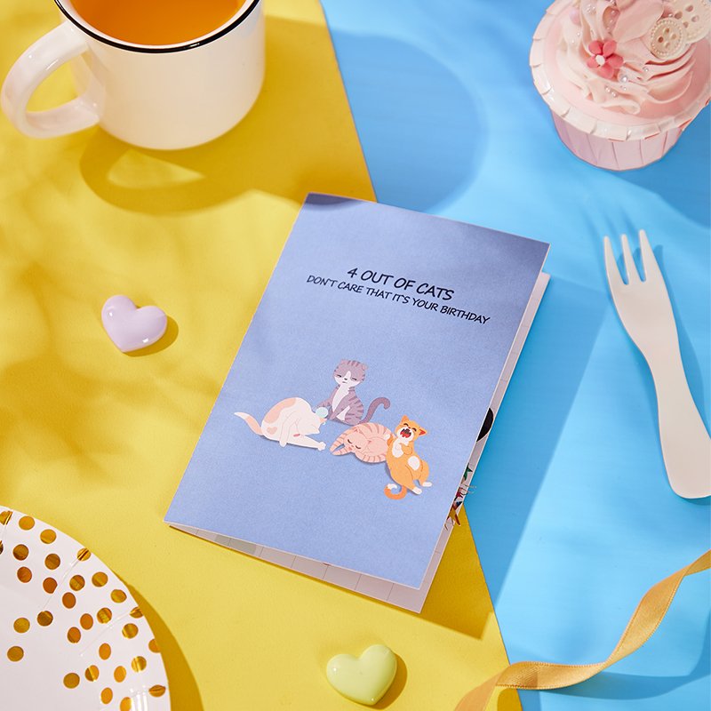 One-Fifth Cat Birthday Greeting Card