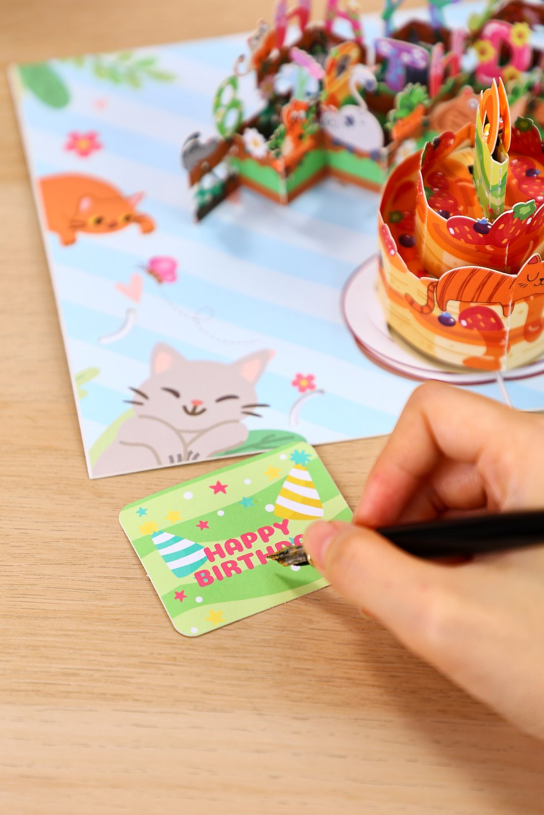 Gardening Cat Music Birthday Greeting Card