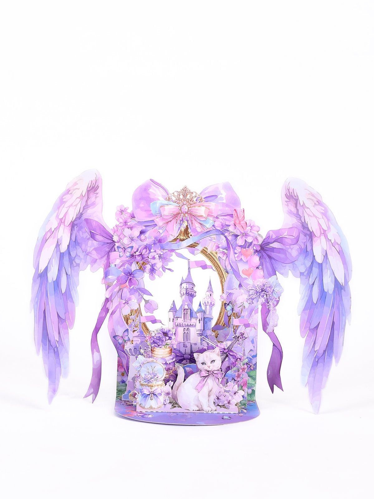 Purple Angel Wings 3D Pop Up Card