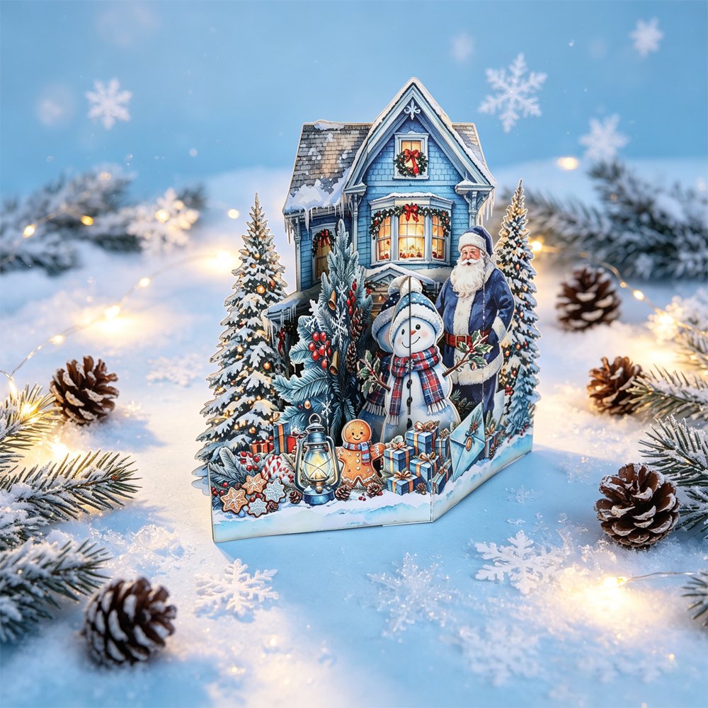 Gold Blue Christmas Ornament