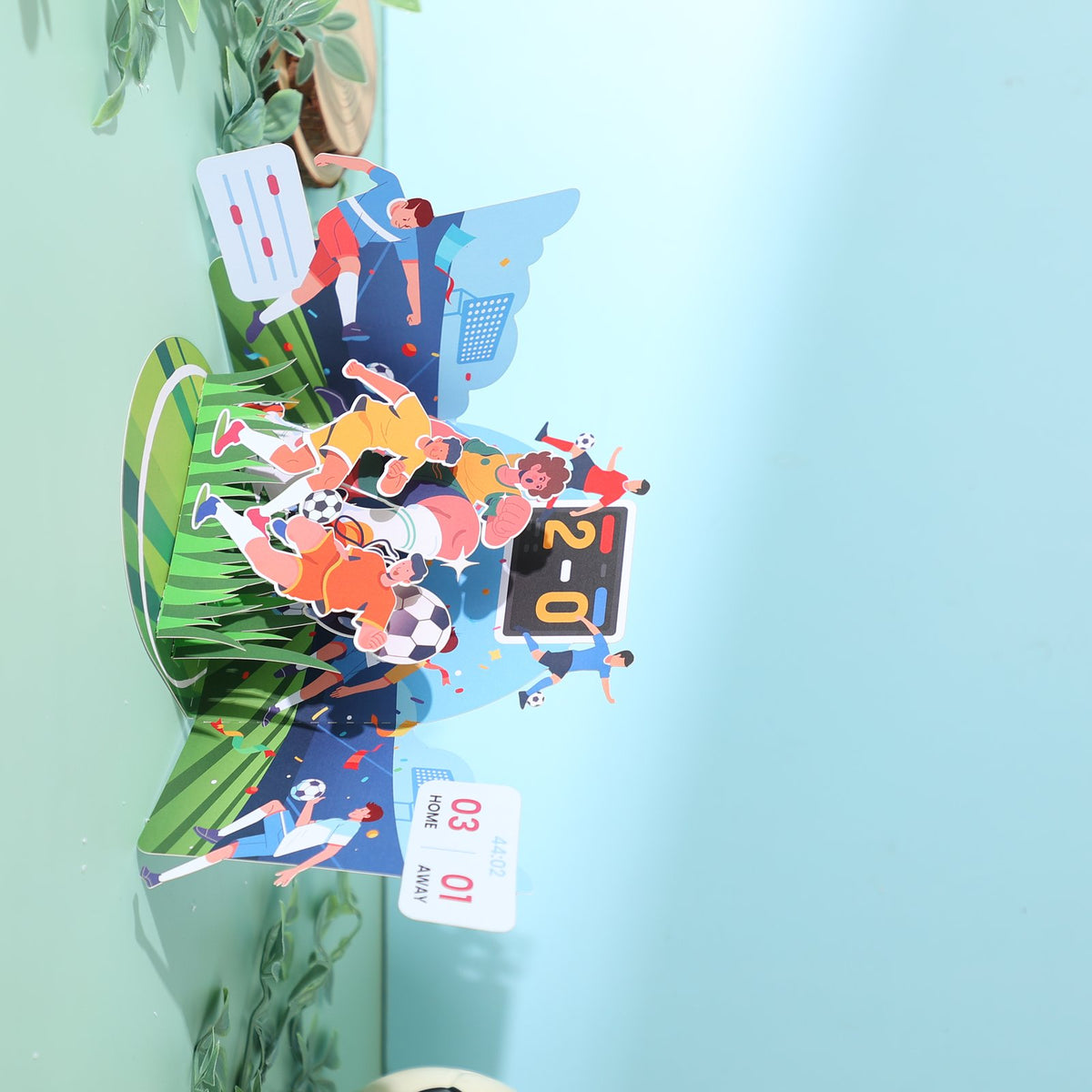 Soccer Party Double Door 3D Pop Up Card