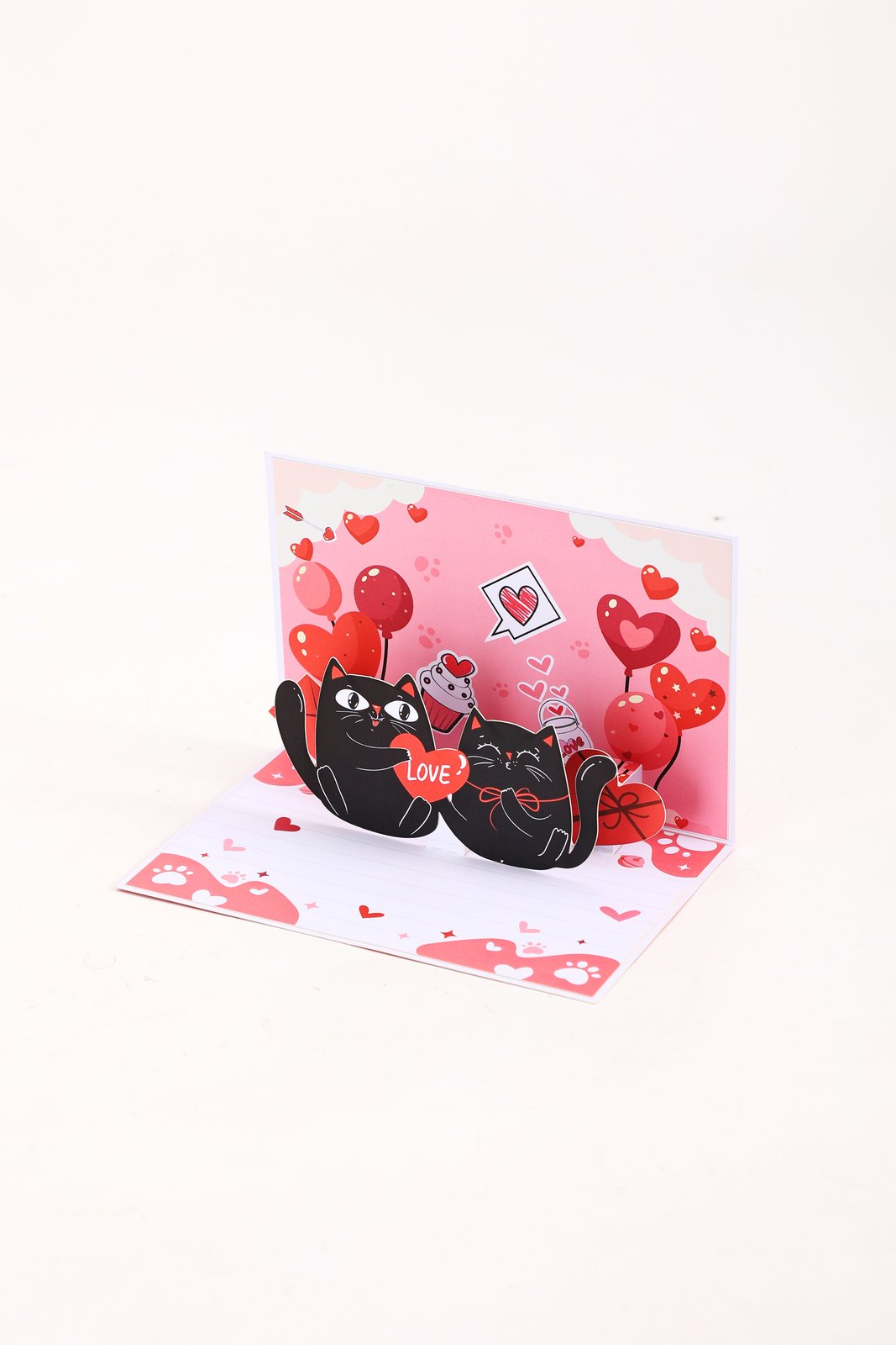 90° Cat Love Greeting Card