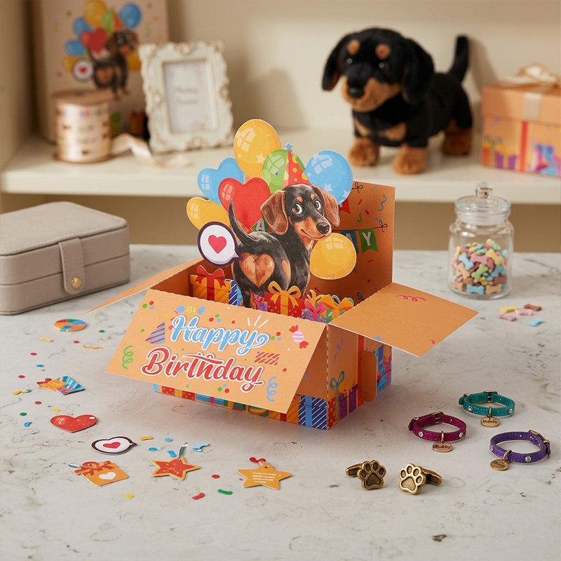 Dog Heart Birthday Greeting Card