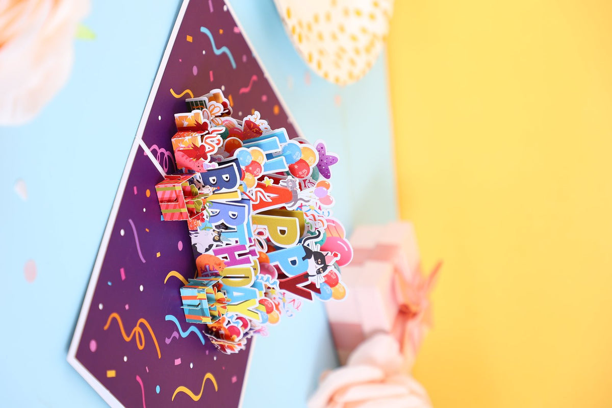 Letter Balloons Birthday Greeting Card
