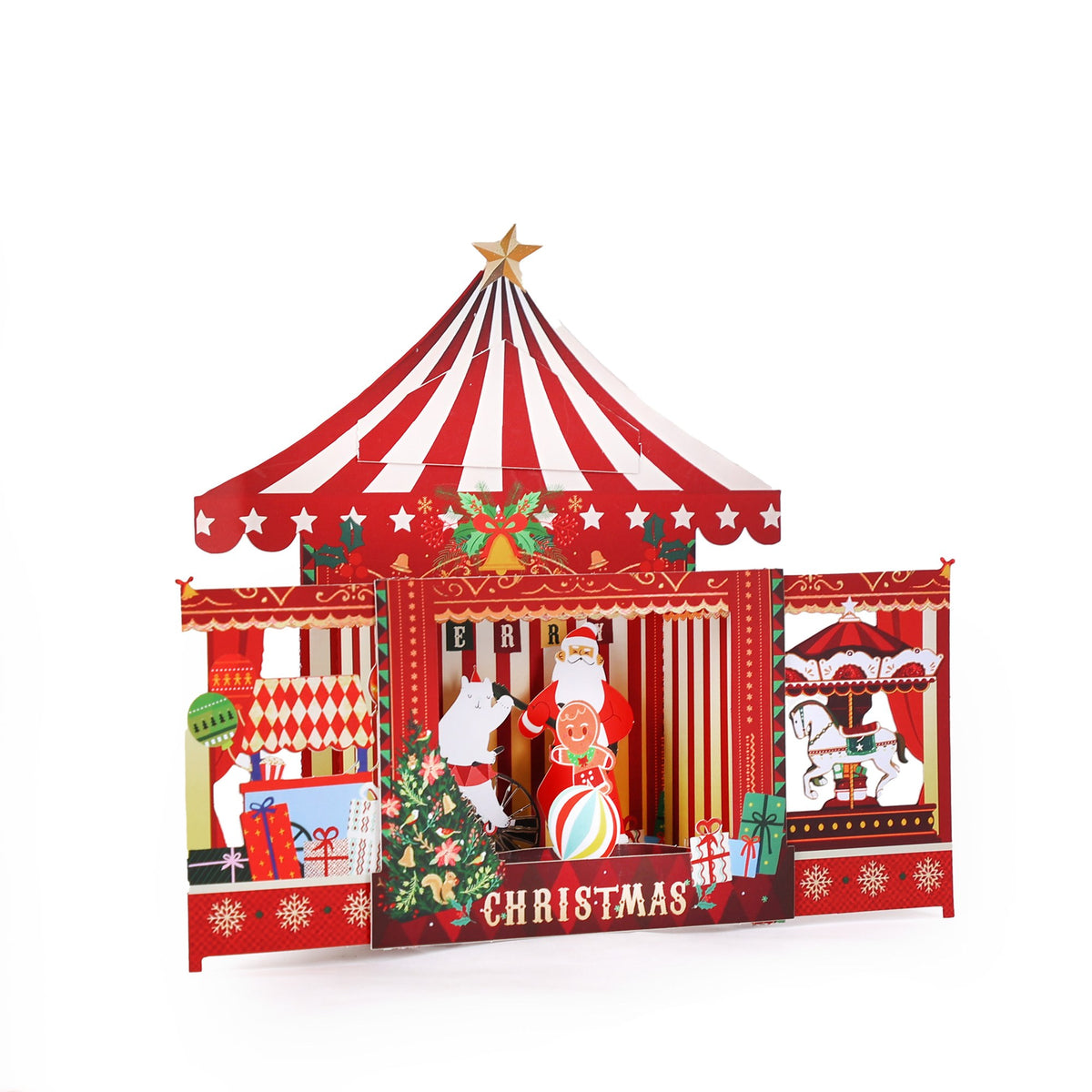 Christmas Circus Theater 3D Pop Up Card