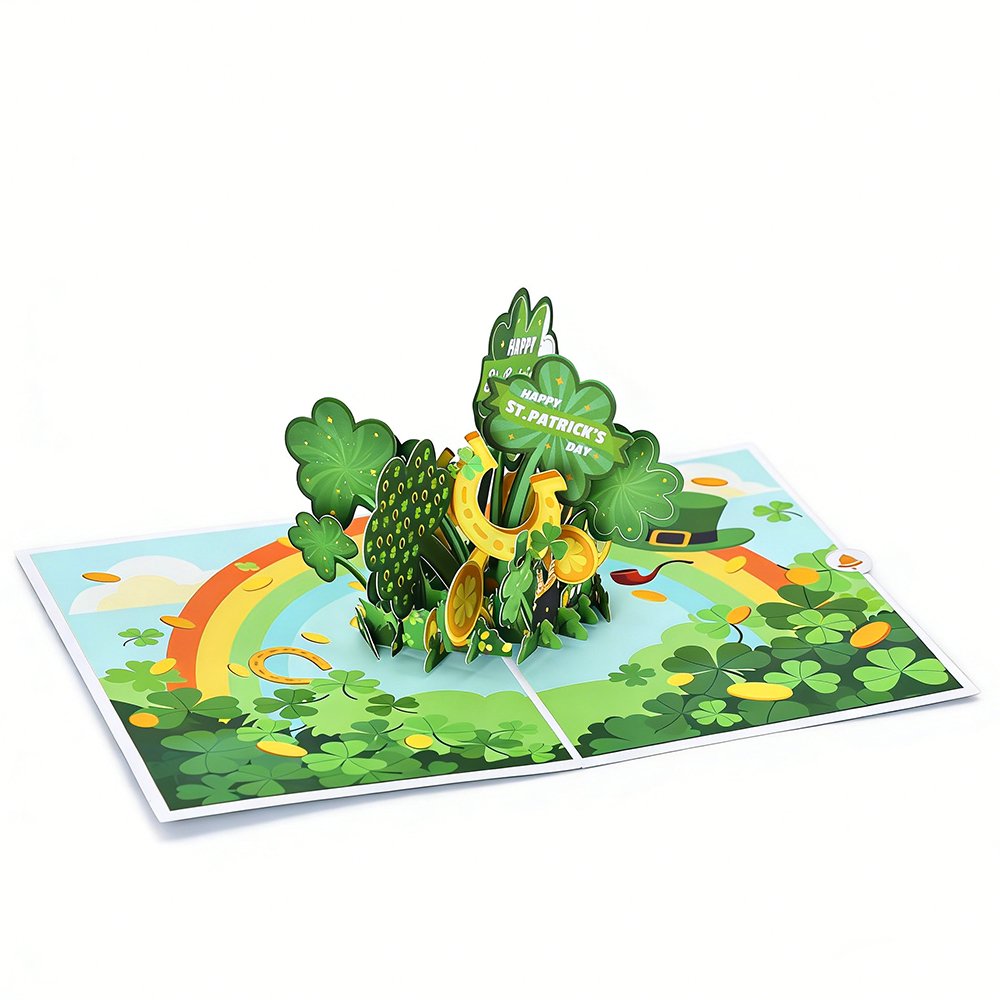 St. Patrick's Day Green Hat Flip Pop Up Card