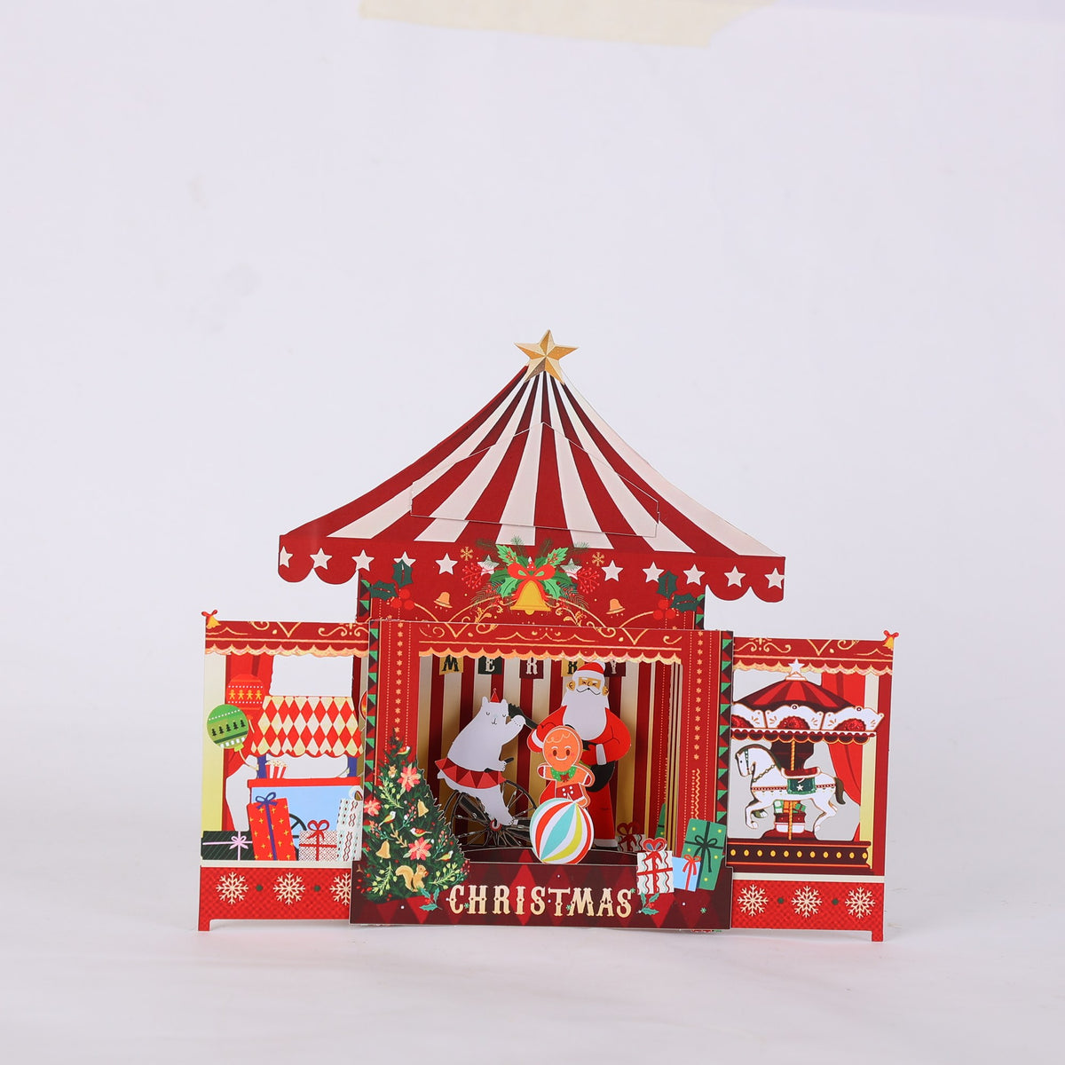 Christmas Circus Theater 3D Pop Up Card