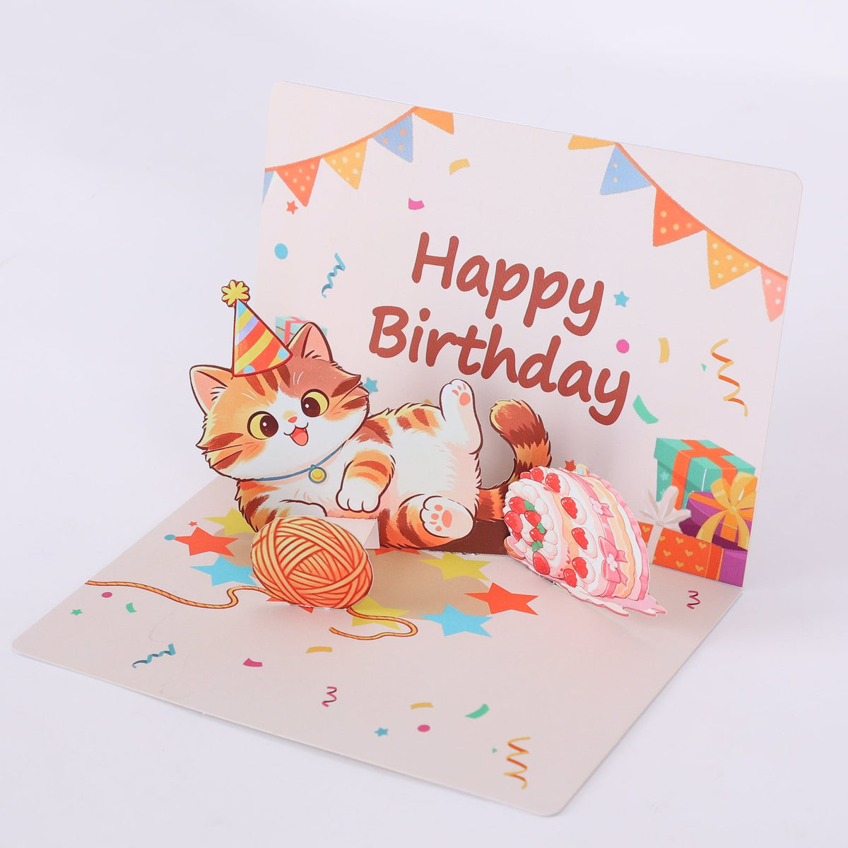 Egg Birthday Cat Greeting Card
