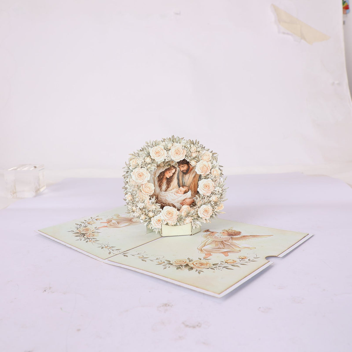 Flower Nativity Greeting Card