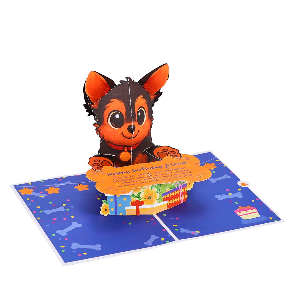 Cartoon Puppy Birthday 3D Pop Up Card