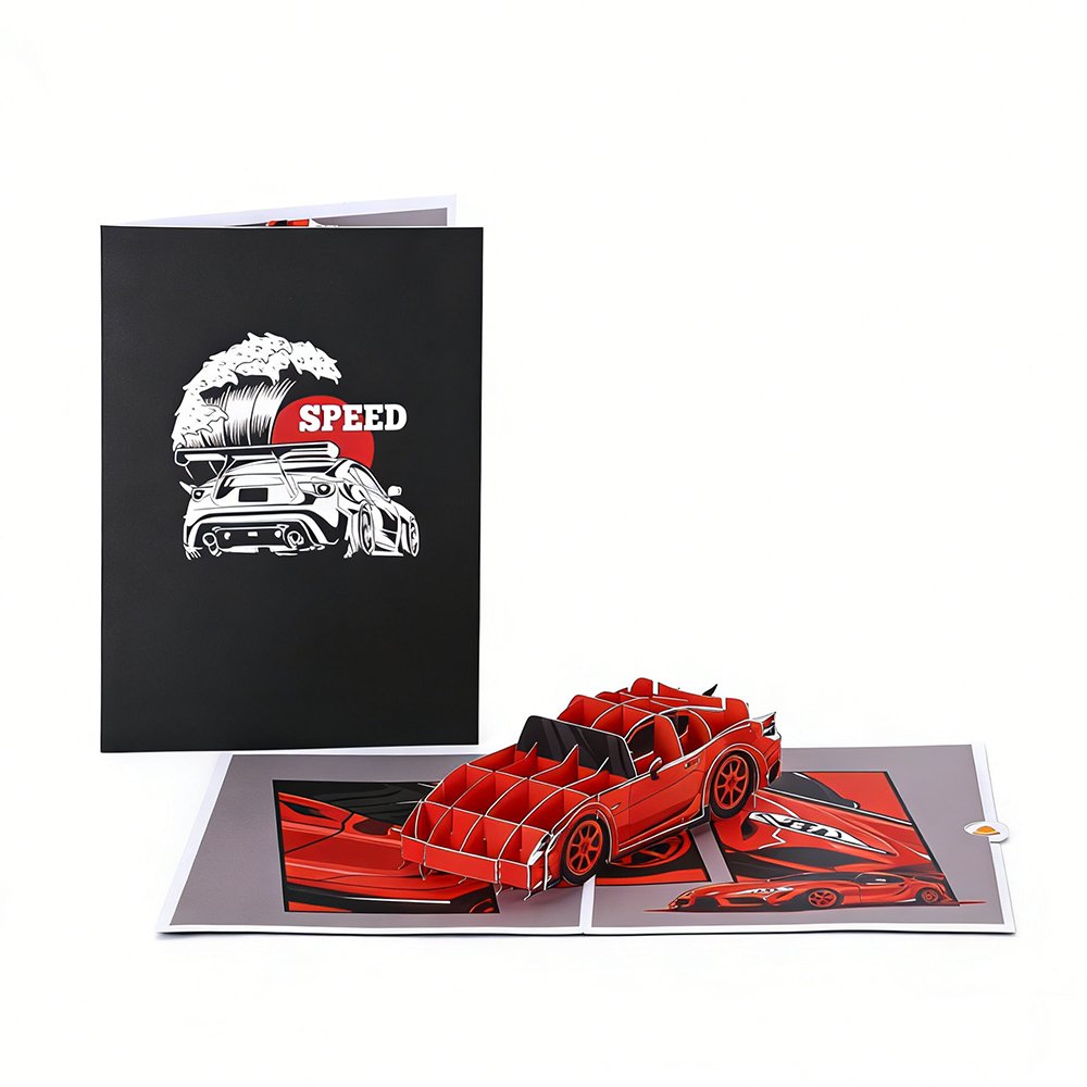 Race Car Speed Flip Pop Up Card