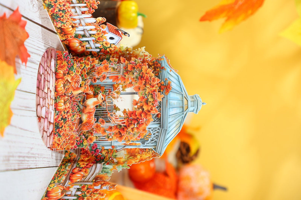 Autumn Pumpkin Double Door 3D Pop Up Card