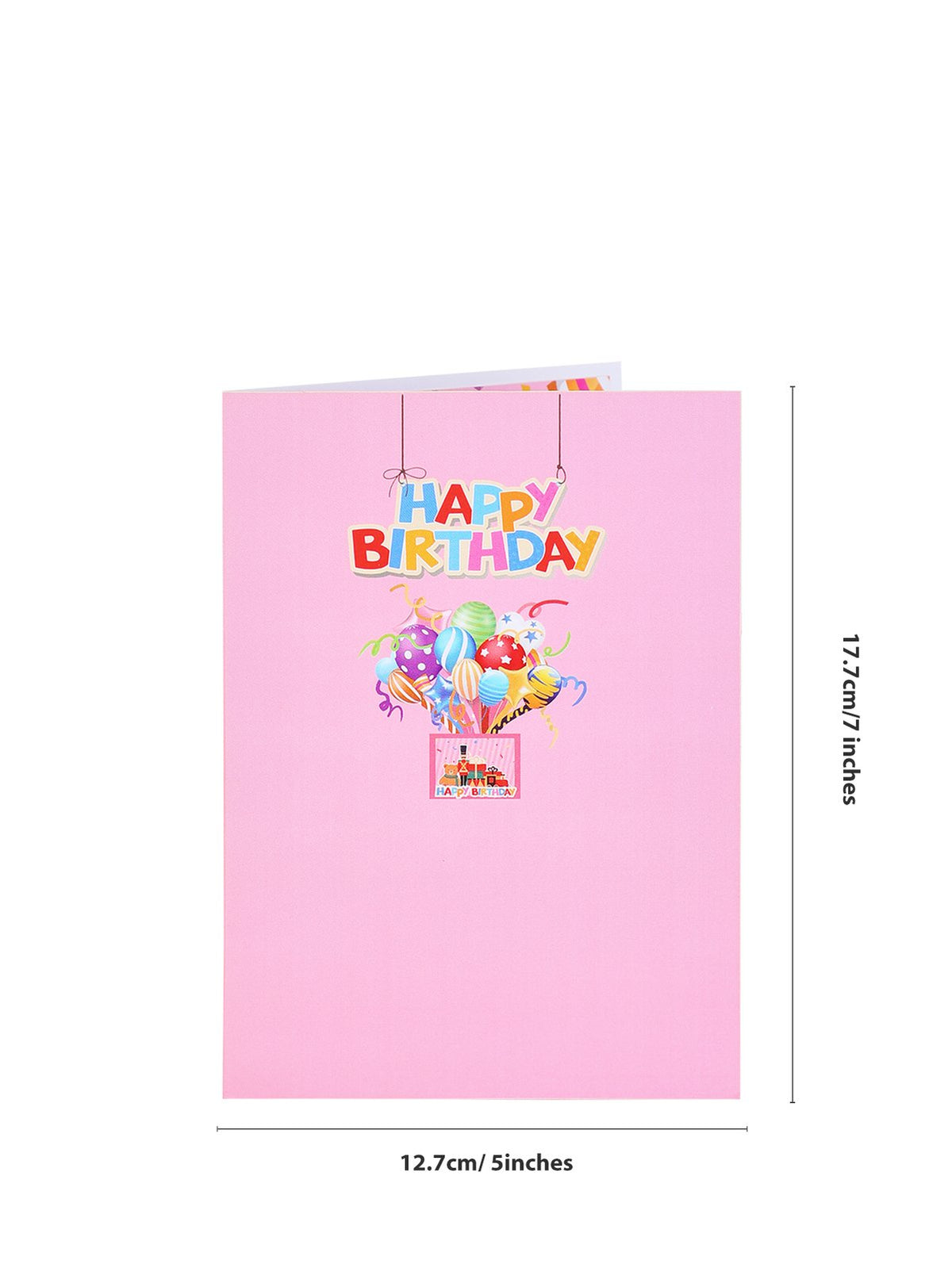 Pink Birthday Balloon Flip Pop Up Card