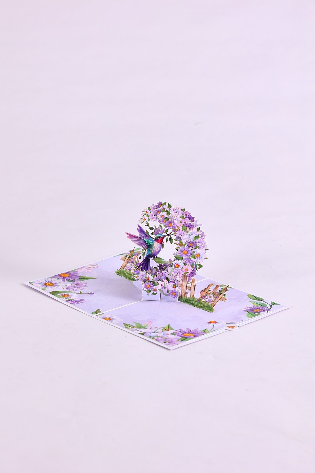 Purple Daisy Crescent Moon Greeting Card