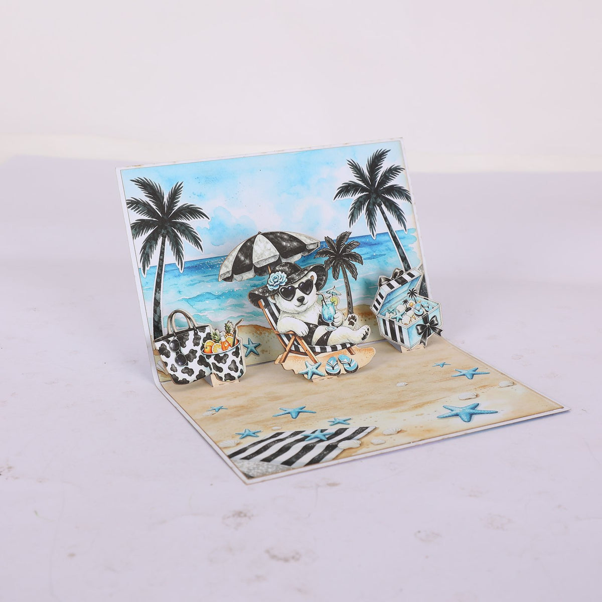 Beach Polar Bear 3D Pop Up Card