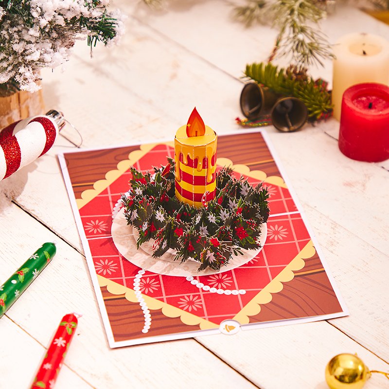 Christmas Candle 3D Pop Up Card