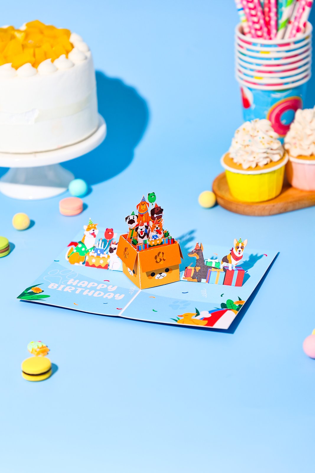 Dog Celebration Happy Birthday Greeting Card