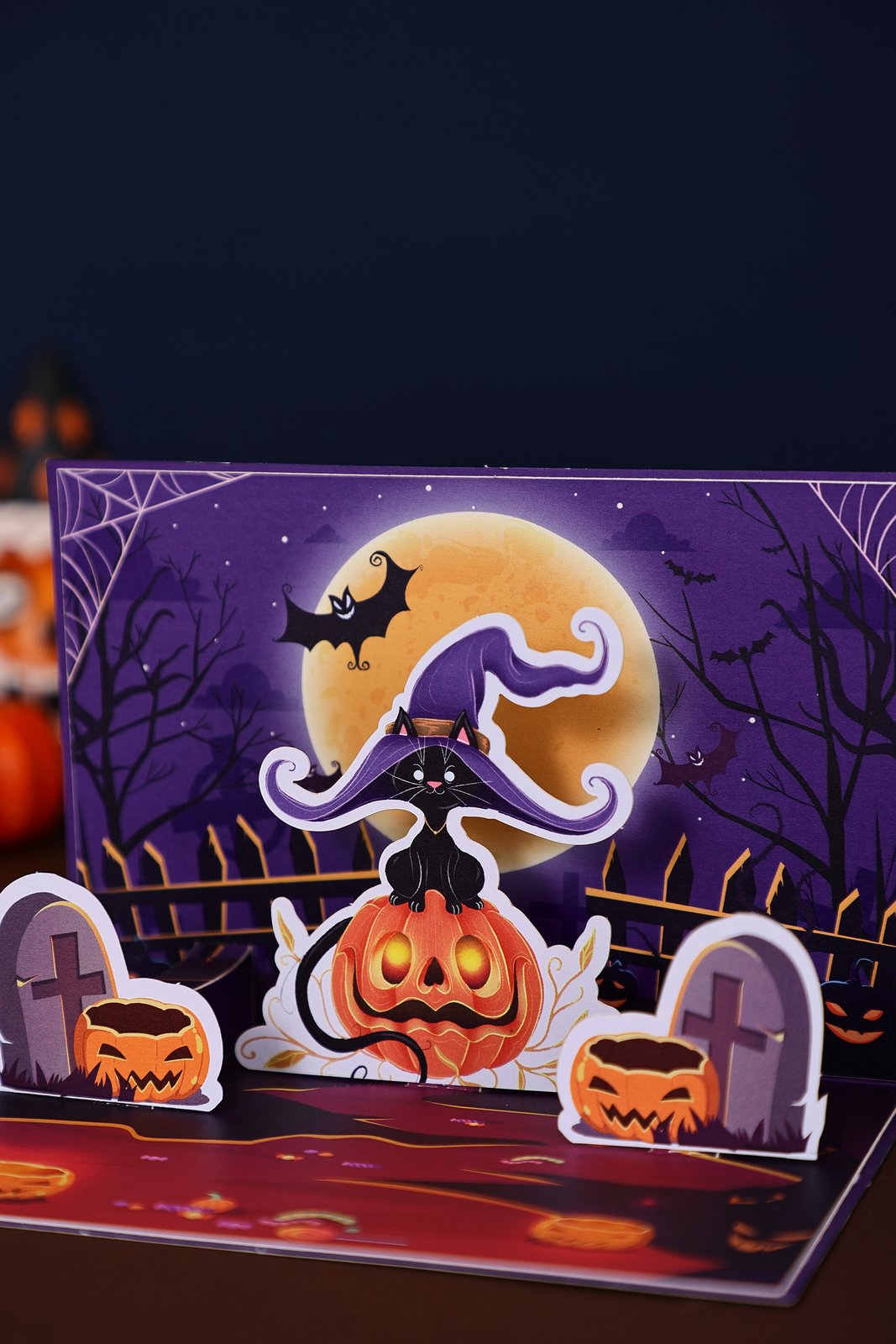 90° Cat Halloween Pop Up Card