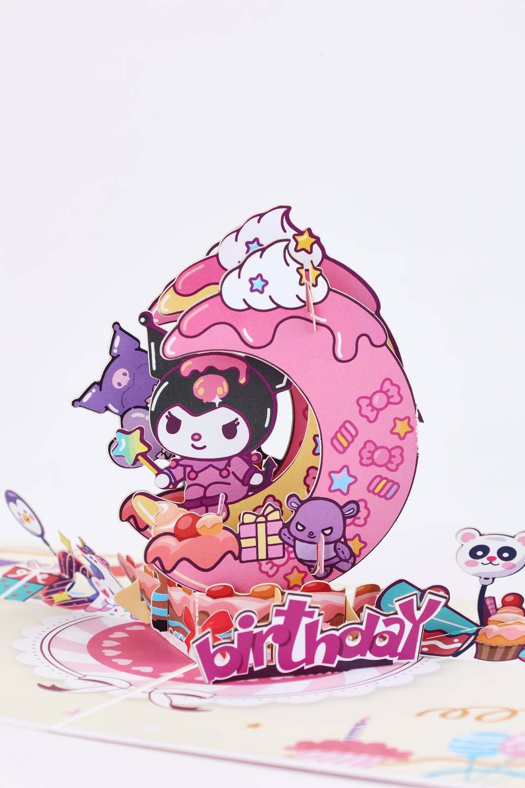 Kuromi Birthday Cake Crescent Moon Greeting Card