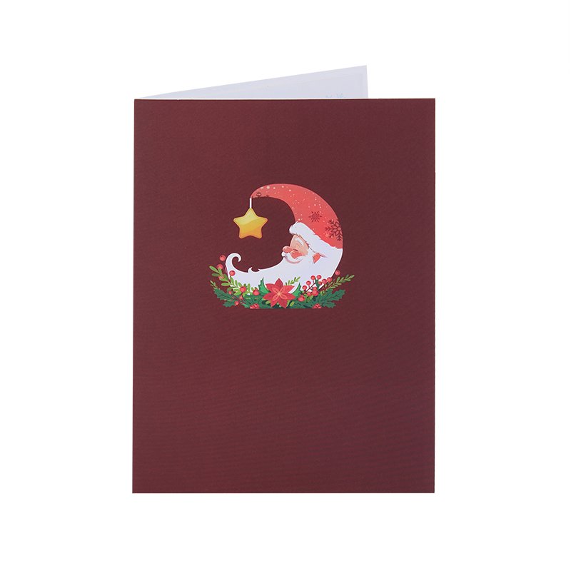 Santa Claus Crescent Moon 3D Pop Up Card