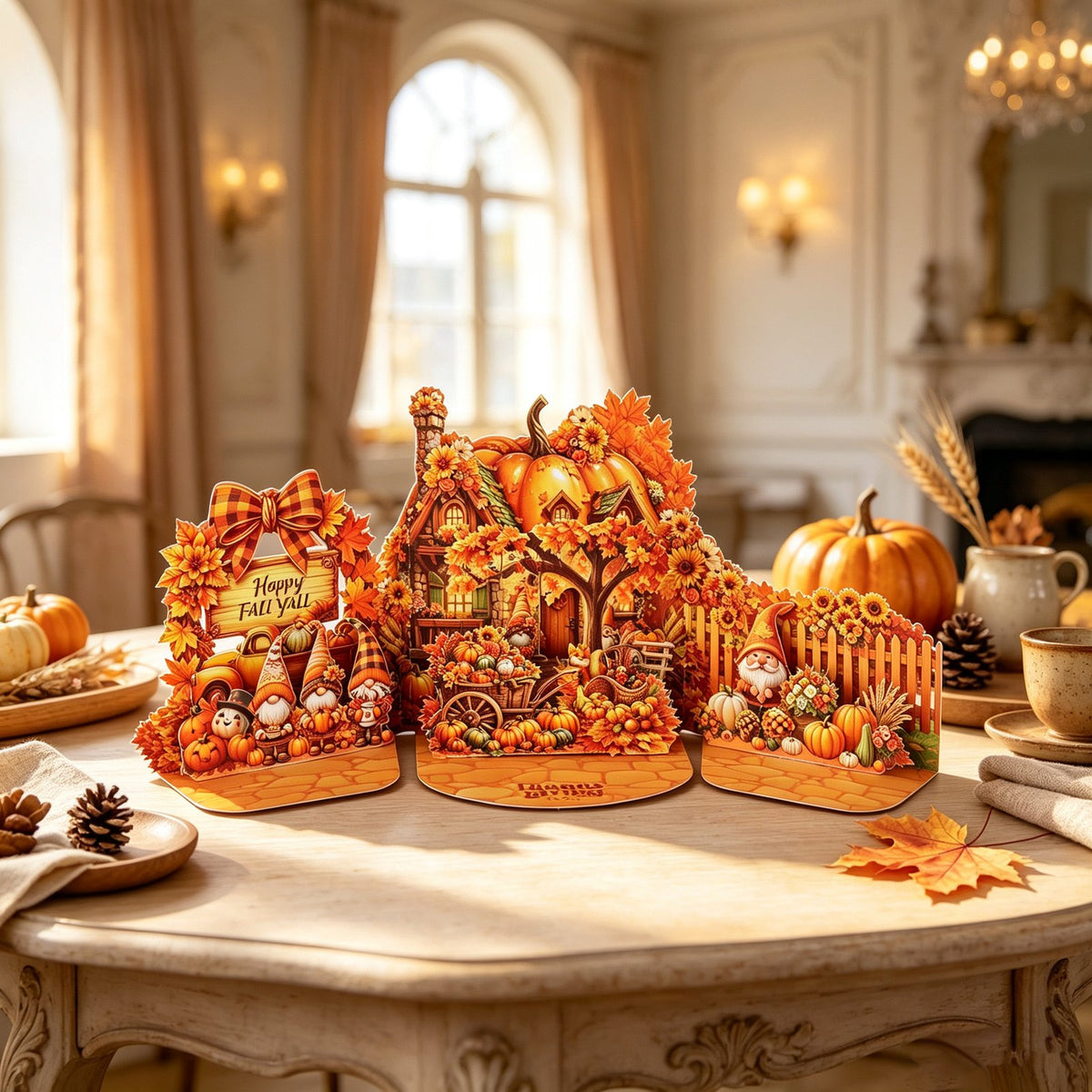 Thanksgiving Gnome Double Door Pop Up Card