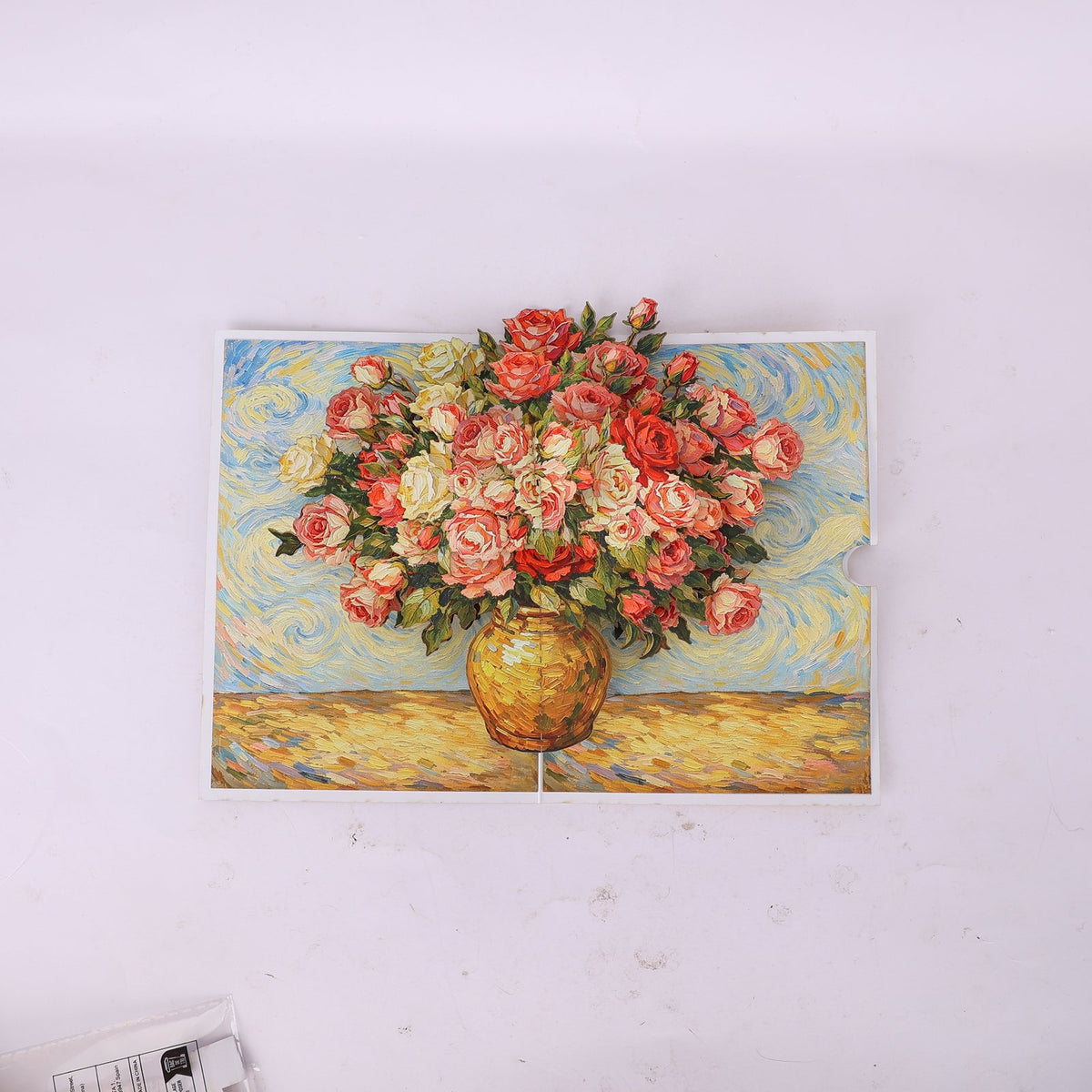 Rose Flower Vase 3D Pop Up Card
