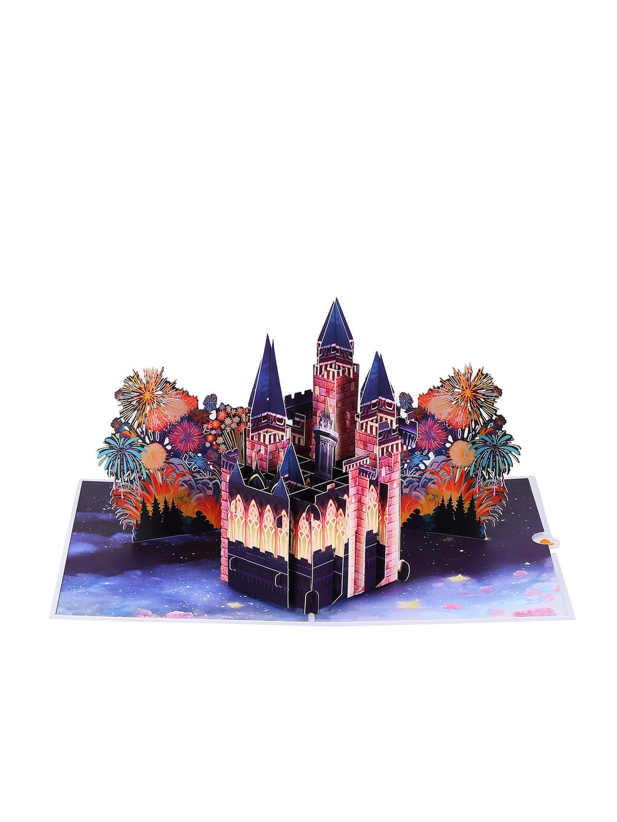Castle Fireworks Flip Pop Up Card