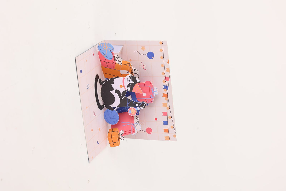 Cow Cat Happy Greeting Card