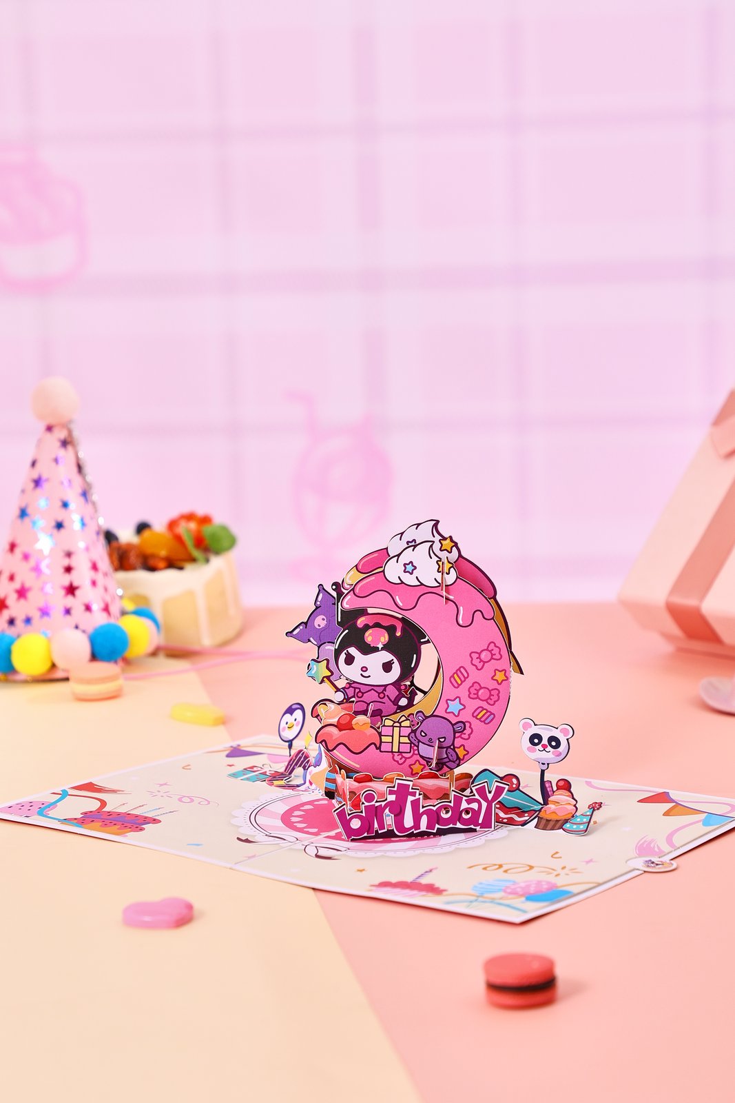 Kuromi Birthday Cake Crescent Moon Greeting Card